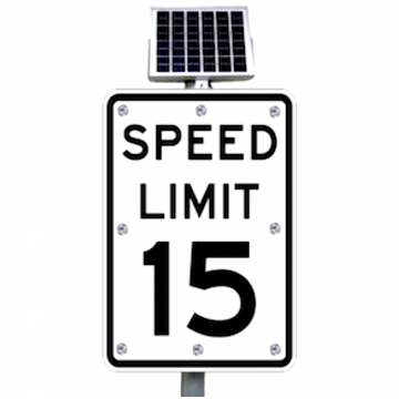 15mph Flashing Speed Limit Sign